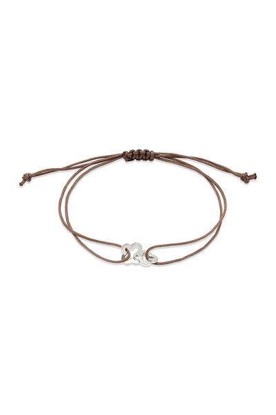 ELLI Bracelet Bracelet Women Cloverleaf Pendant Nylon chain 925 Sterling Silver 16 cm