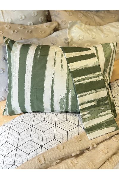 ŞENER HOME 100% Cotton Ranforce 2-Piece Hobby Pillow Case 50X70 cm