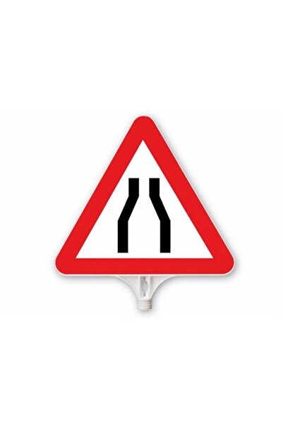 Hayat Trafik Her İki Taraftan Daralan Yol Üçgen Levha Çift Taraflı Baskı