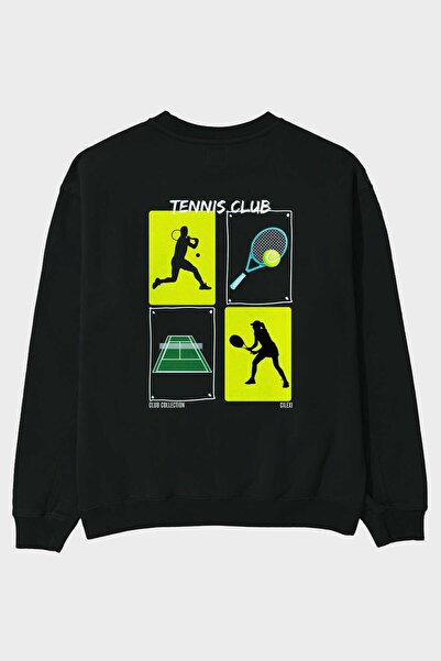 Ankhises Hanorac oversize cu imprimeu pe spate Tenis Club Bărbați Femei Unisex