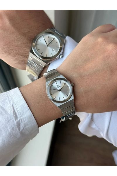 Homies Guaranteed Premium Couple Watch Silver (White Dial) Rshms-257