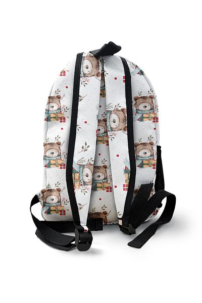 Kokopatik Floral Winter Bear Patterned Backpack