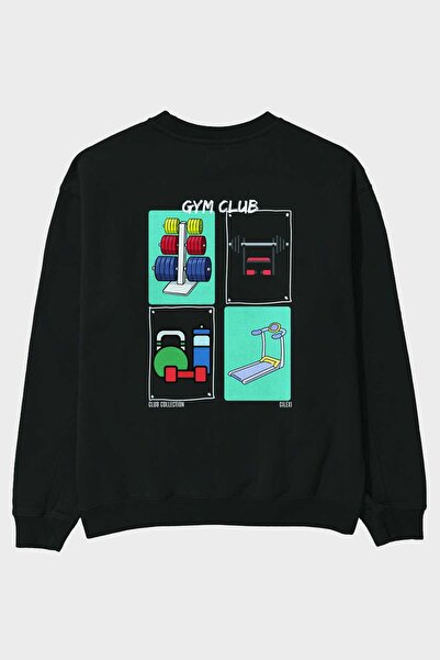 Ankhises Hanorac oversize cu imprimeu pe spate Gym Club Bărbați Femei Unisex