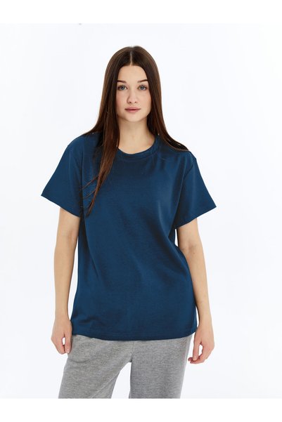 KRAVEN Women's Modal Fabric Regular Premium (Bol Kalip)Basic T-Shirt Vibrant Non-Fading Color Silky Touch T-Shirt