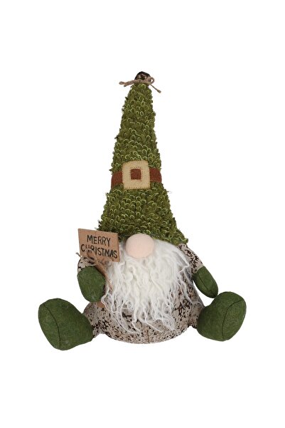 JollyMag Vánoční dekorace, vousatý trpaslík, zelená, 38 cm