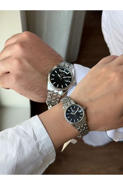 Homies Guaranteed Premium Couple Watch Silver (Black Dial) Rshms-261