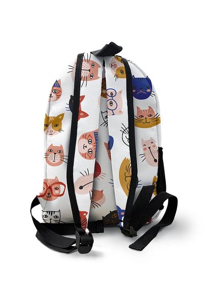 Kokopatik Cat Head Patterned Backpack