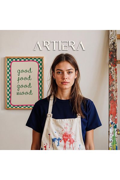 HİGUERA Tipografie Modernă Stil Italian Mediteranean Masa de Bucătărie Cu Cadru Din Lemn, Decorare Bucătărie Cafenea Bar