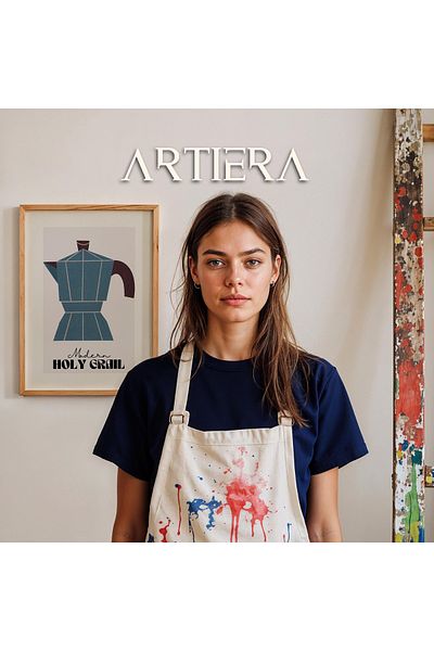 HİGUERA Tipografie Modernă Stil Italian Mediteranean Masa de Bucătărie Cu Cadru Din Lemn, Decorare Bucătărie Cafenea Bar