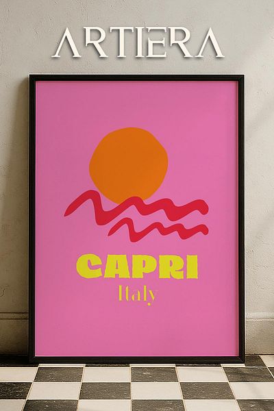 HİGUERA Tipografie Modernă Stil Italian Mediteranean Masa de Bucătărie Cu Cadru Din Lemn, Decorare Bucătărie Cafenea Bar