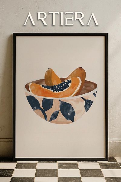 HİGUERA Fructe - Masa de bucatarie cu rama din lemn in stil italian mediteranean modern, decorare pentru bar cafenea bucatarie