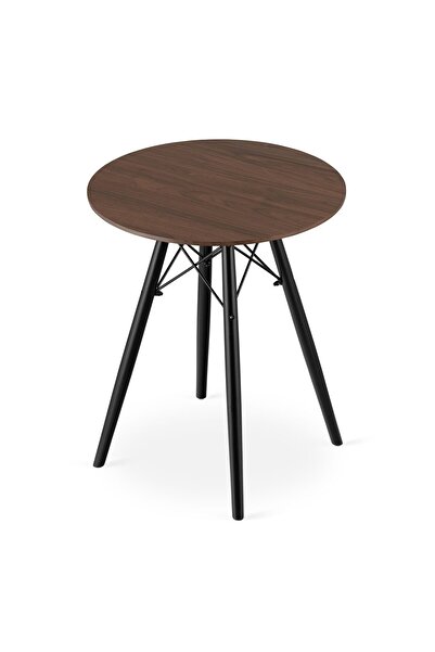 JollyMag Masa stil scandinav, Artool, rotund, MDF si lemn, maro rustic, 60x73 cm