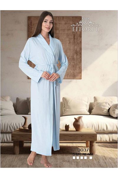 EM&FA TEKSTİL Effort Shawl Collar Long Dressing Gown