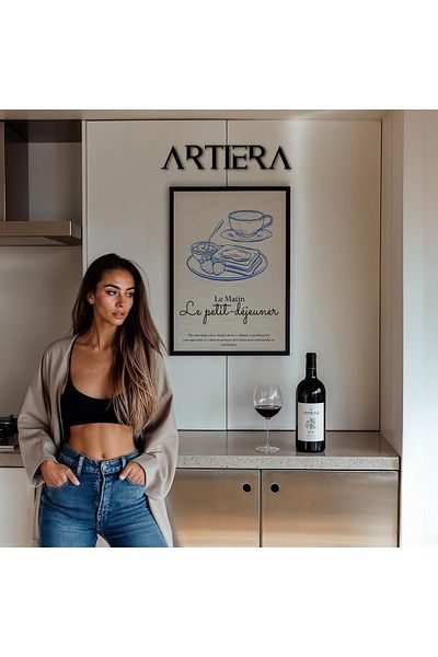 HİGUERA Croissant - Masă de bucătărie în stil italian mediteranean modern cu cadru din lemn, decorare pentru bar cafenea bucătărie