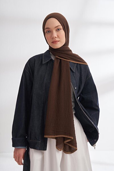 ARMANDA Muslin Shawl 3352-Hot Brown