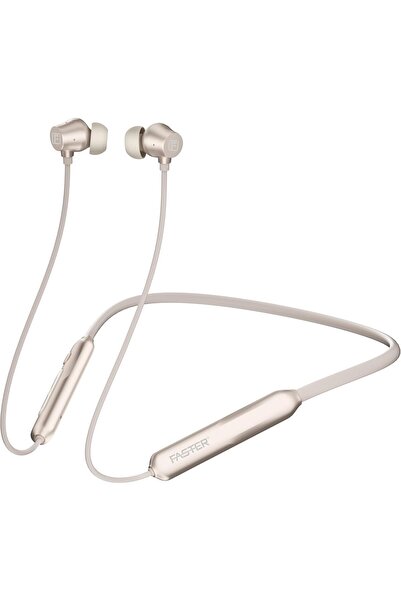 Faster سماعات أذن لاسلكية بتقنية البلوتوث TG-340 مع شريط مغناطيسي للرقبة (أبيض)