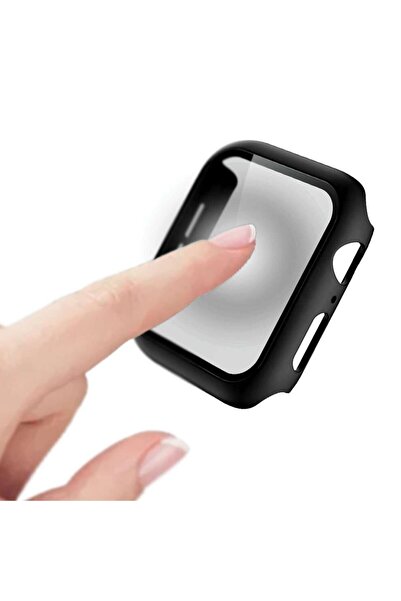 Flo Apple Watch Series 4/5 44 mm Case, Full Cover 360 with Glass Film, Black