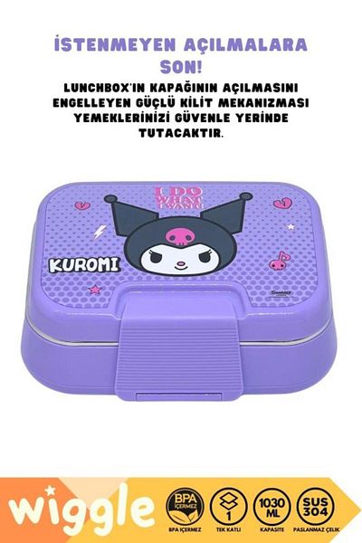 kuromi Bento Double Compartment Lunch Box Steel 3471