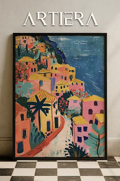 HİGUERA Masa de bucatarie cu rama din lemn in stil italian mediteranean modern Amalfi, decorare pentru bar cafenea bucatarie