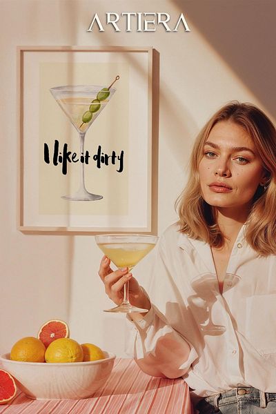 HİGUERA Cocktails Modern Stil Italian Mediterranean Masă de Bucătărie Cu Cadru Din Lemn, Decorare Bucătărie Cafenea Bar