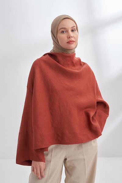 ARMANDA Muslin Piping Scarf 3353-Toprak
