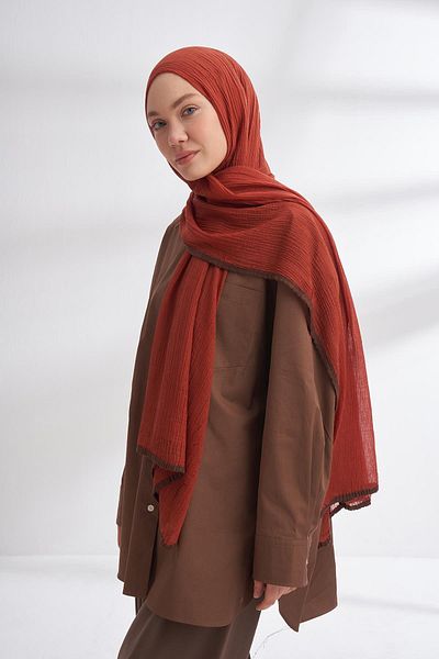 ARMANDA Muslin Piping Shawl 3352-Tile