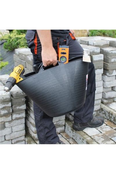 JollyMag Galeata pentru constructii, rotunda, flexibila, neagra, 26 L, Artool