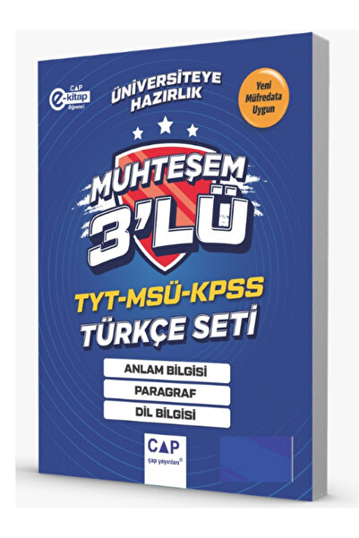 Çap Yayınları Çap TYT MSÜ KPSS Muhteşem 3'lü Türkçe Seti ( Paragraf Anlam Bil...
