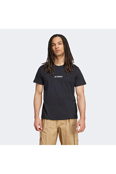 adidas Tricou negru unisex pentru drumeții Terrex Iconic Aop Graphic