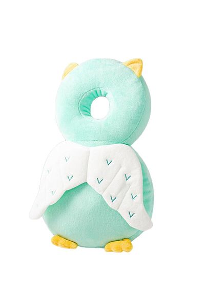 Flo Pernă de protecție pentru cap cu rucsac pentru bebeluși, tetieră în formă de bufniță, 33x6x19 cm, 180 g, verde