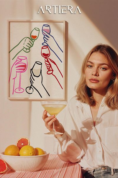 HİGUERA Cocktails Modern Stil Italian Mediterranean Masă de Bucătărie Cu Cadru Din Lemn, Decorare Bucătărie Cafenea Bar