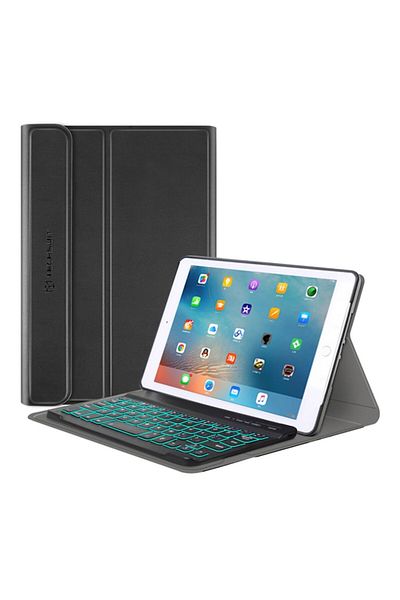 Flo Protective Case with Keyboard for Pad Mini 4/Mini 5, A50, Flexible Silicone, Deep Dark