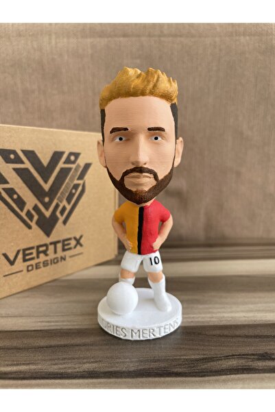 VertexDesign3D Mertens Gẩlẩtẩsẩrẩy 3d Futbolcu Taraftar Biblo Figür Erkek Hediyelik Oyuncak Sarı Kırmızı Aslan