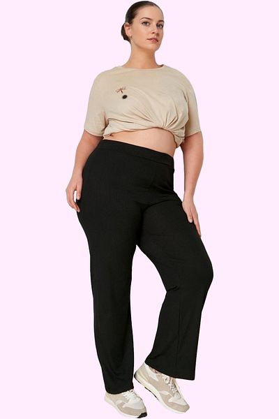 PayBuy Women's High Waist Wide Leg Knitted Pants Comfortable Fit Daily Use Summer Essential