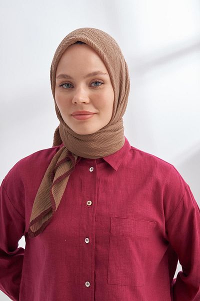 ARMANDA Muslin Piping Scarf 3353-Mink
