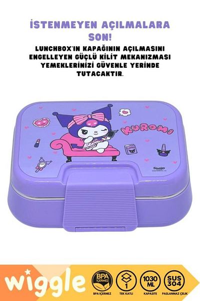kuromi Bento Double Compartment Lunch Box Steel 3470