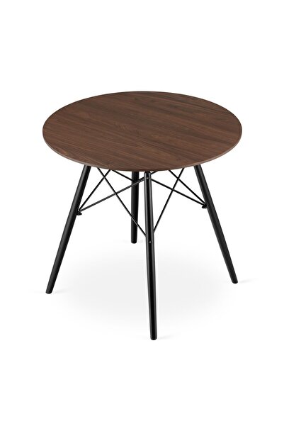 JollyMag Masa stil scandinav, Artool, rotund, MDF si lemn, maro rustic, 80x75 cm