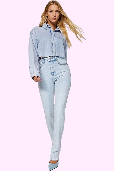 PayBuy Women's High Waist Flare Jean Denim Trousers Comfort Woven Daily Use Quality Material