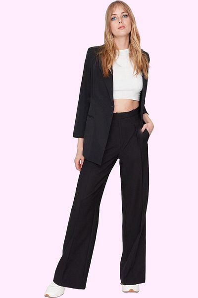 PayBuy Women's Wide Leg Trousers Woven Fabric Regular Waist Regular Size Casual Elegance Quality Material