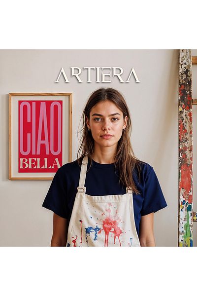 HİGUERA Tipografie Modernă Stil Italian Mediteranean Masa de Bucătărie Cu Cadru Din Lemn, Decorare Bucătărie Cafenea Bar