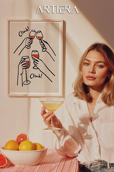 HİGUERA Cocktails Modern Stil Italian Mediterranean Masă de Bucătărie Cu Cadru Din Lemn, Decorare Bucătărie Cafenea Bar