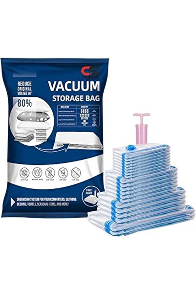 The Bros عبوة من 6 أكياس تخزين مفرغة من الهواء مع مضخة يدوية - قابلة لإعادة ا...