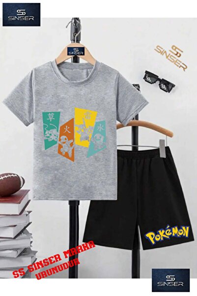 SS SİNSER تي شيرت للأطفال للجنسين "POKEMON 4LU COLOR SHADOW" مطبوع حسب الطلب ...