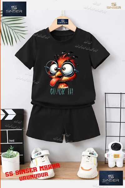 SS SİNSER Παιδικό UNISEX T-shirt με ειδική στάμπα "KUS CIVCIK GOZLUKLU" με λα...