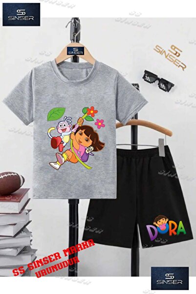 SS SİNSER Children's Unisex “Dora Hanging on the Windings“ Custom Printed Cre...