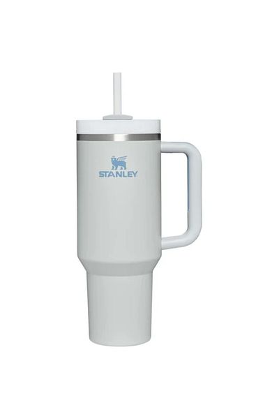 Stanley كوب سفر مانع للتسرب H2.0 رمادي فاتح، سعة 40 أونصة، مزود بقشة ومقبض