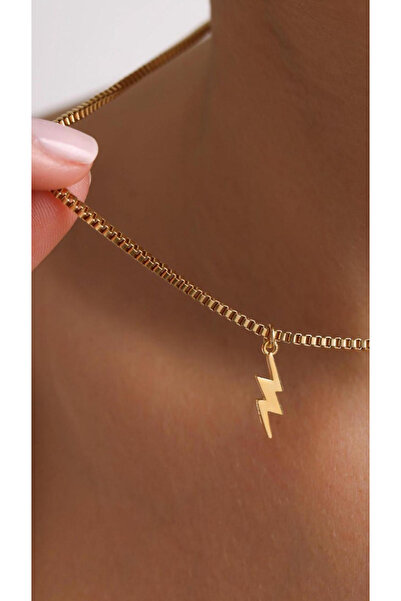 Wind Silver Şimşek Küp Zincir Kolye 925 Ayar