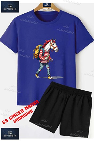 SS SİNSER Children's Unisex “Horse Man Backpack“ Custom Printed Crew Neck T-S...
