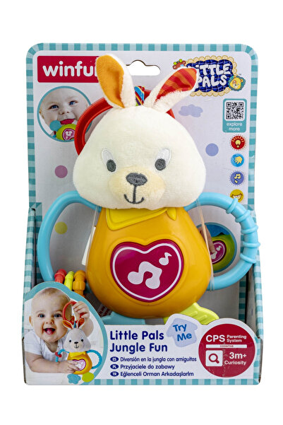WINFUN Hrkálka v tvare zajačika so zvukmi a svetlami pre bábätká,
