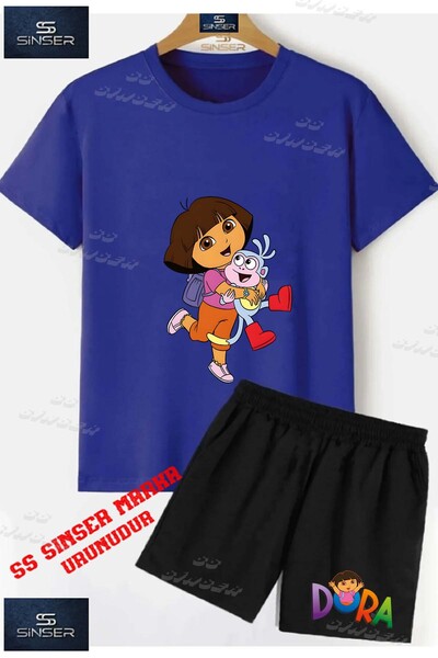 SS SİNSER Παιδικό UNISEX T-Shirt με ειδική στάμπα "DORA MONKEY HUGGING" με λα...